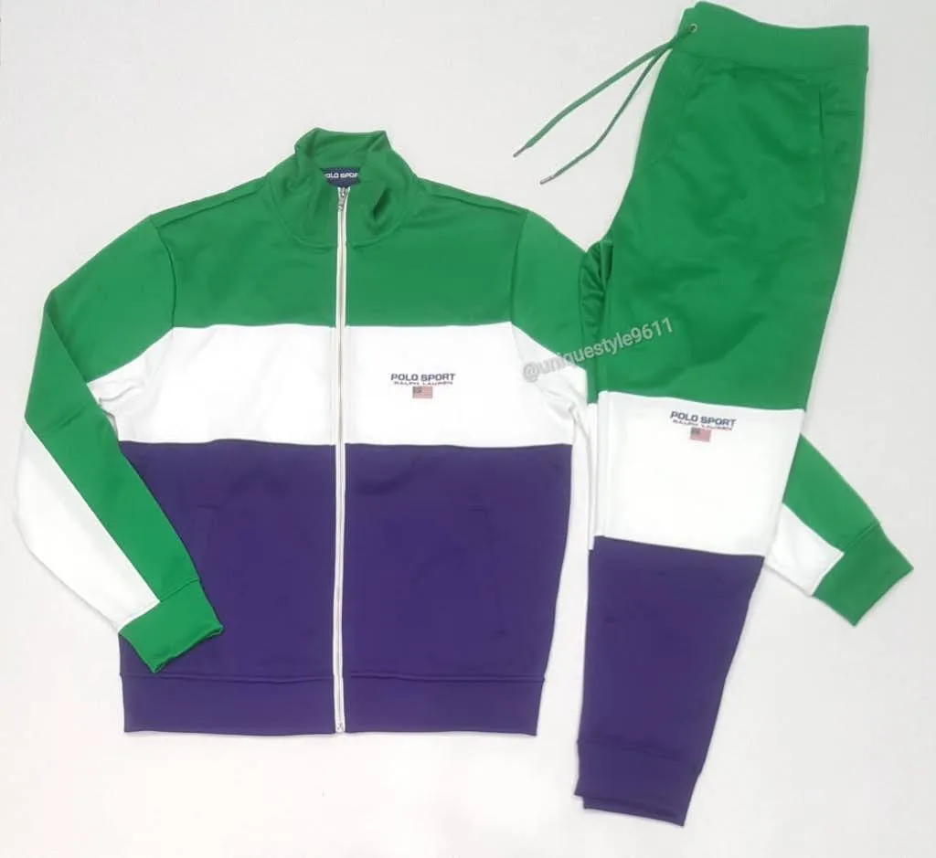 Nwt Polo Sport Green/White Track Jacket With Matching Joggers Pants