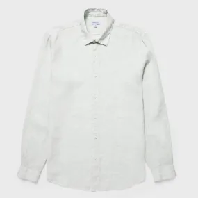 Oatmeal Melange Linen Casual Shirt