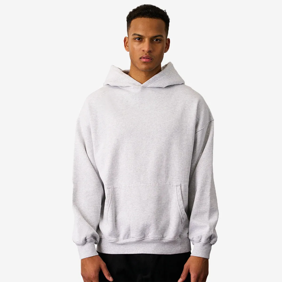 Organic Oversized Hoodie - Snow Melange