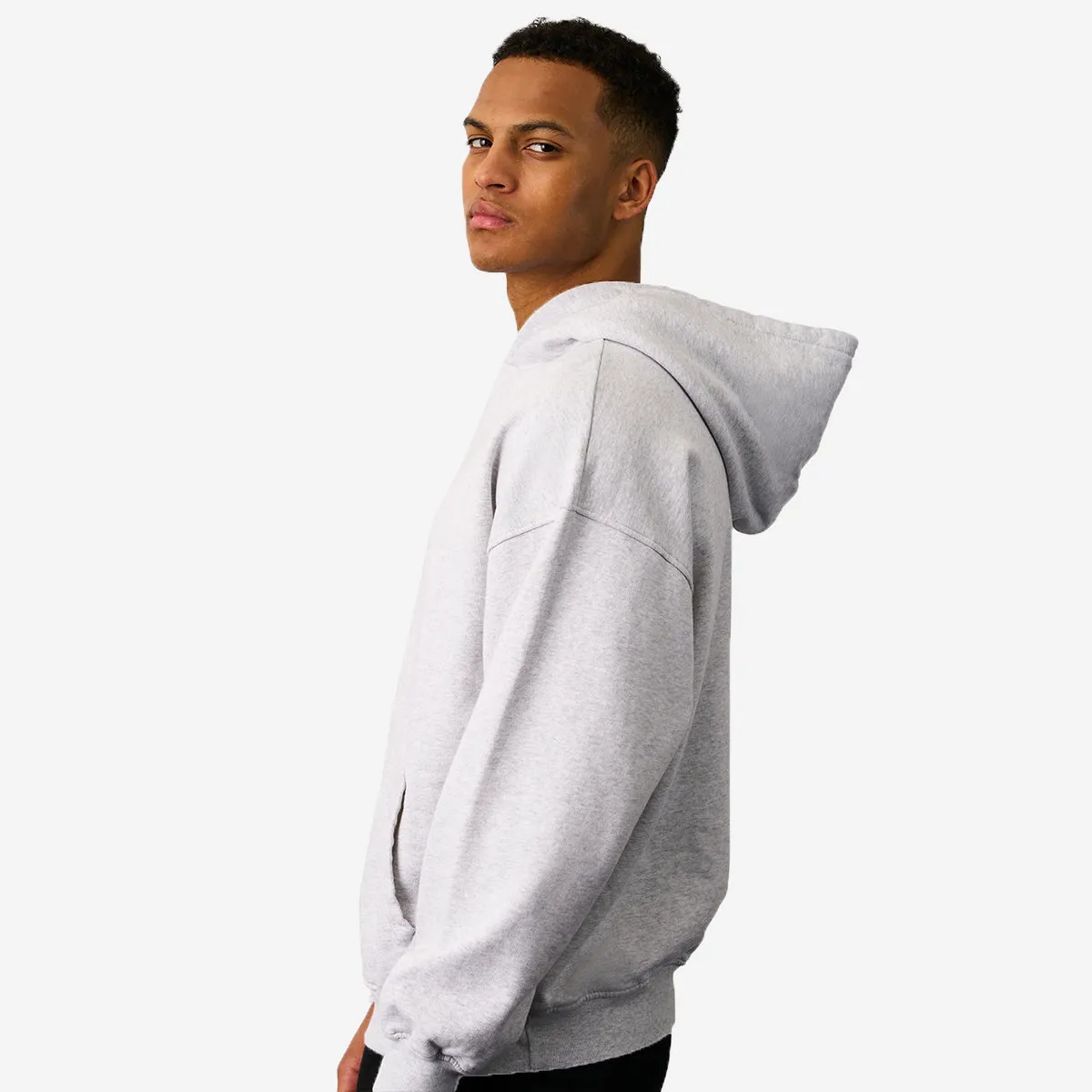 Organic Oversized Hoodie - Snow Melange