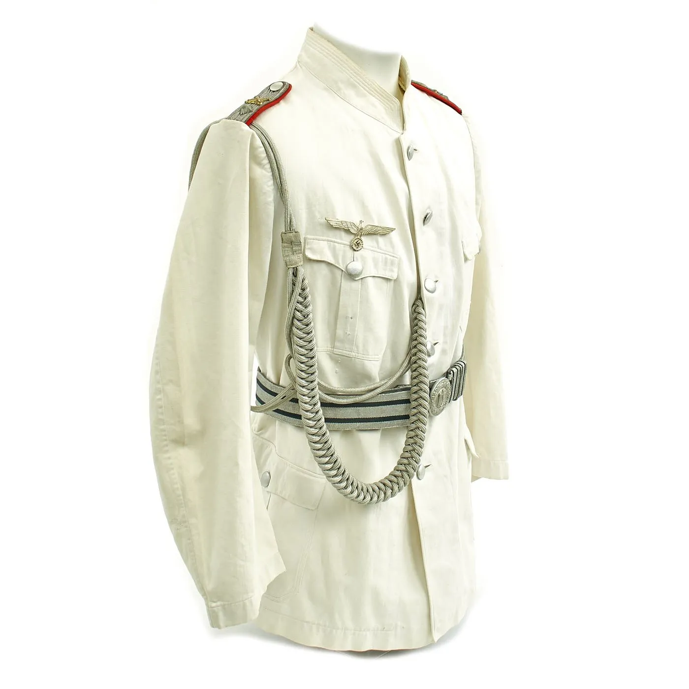 Original German WWII Artillery Officer Lieutenant White Summer Uniform Jacket