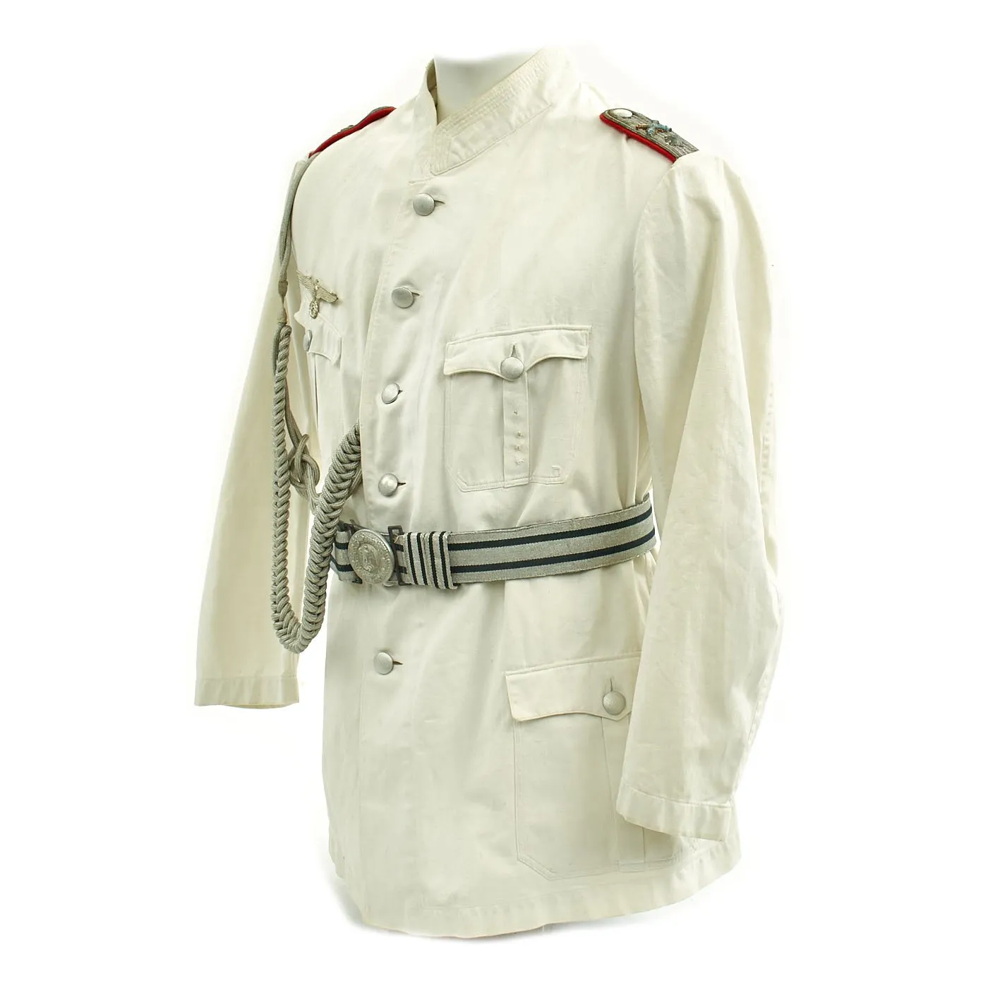 Original German WWII Artillery Officer Lieutenant White Summer Uniform Jacket