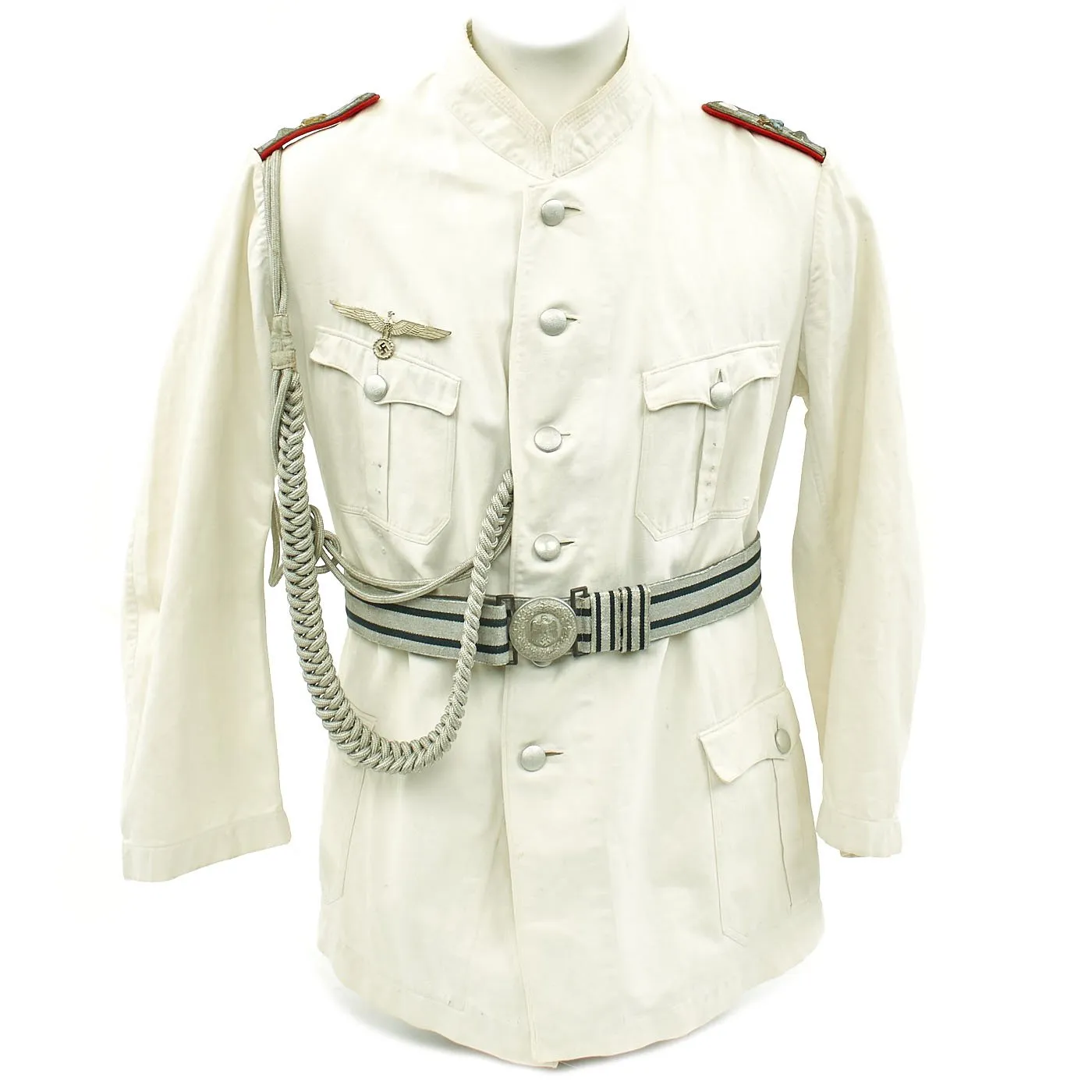 Original German WWII Artillery Officer Lieutenant White Summer Uniform Jacket