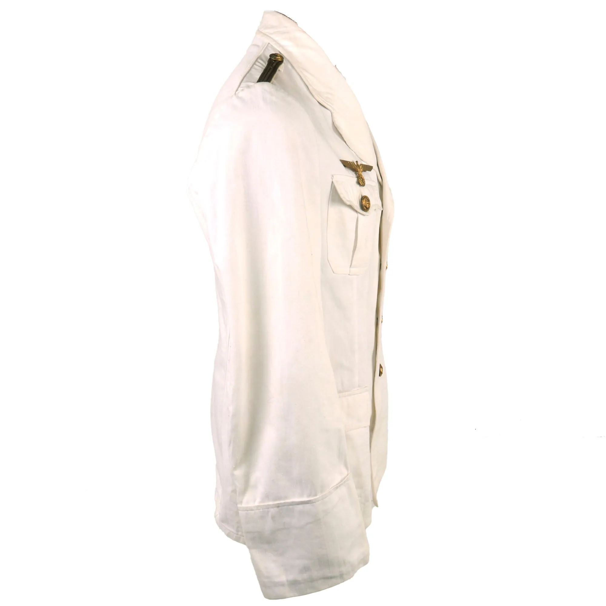 Original German WWII Kriegsmarine U-boat U-356 Officer Candidate White Summer Uniform Tunic Named to Fähnrich zur See Walter Lohmann