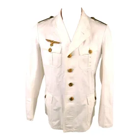 Original German WWII Kriegsmarine U-boat U-356 Officer Candidate White Summer Uniform Tunic Named to Fähnrich zur See Walter Lohmann