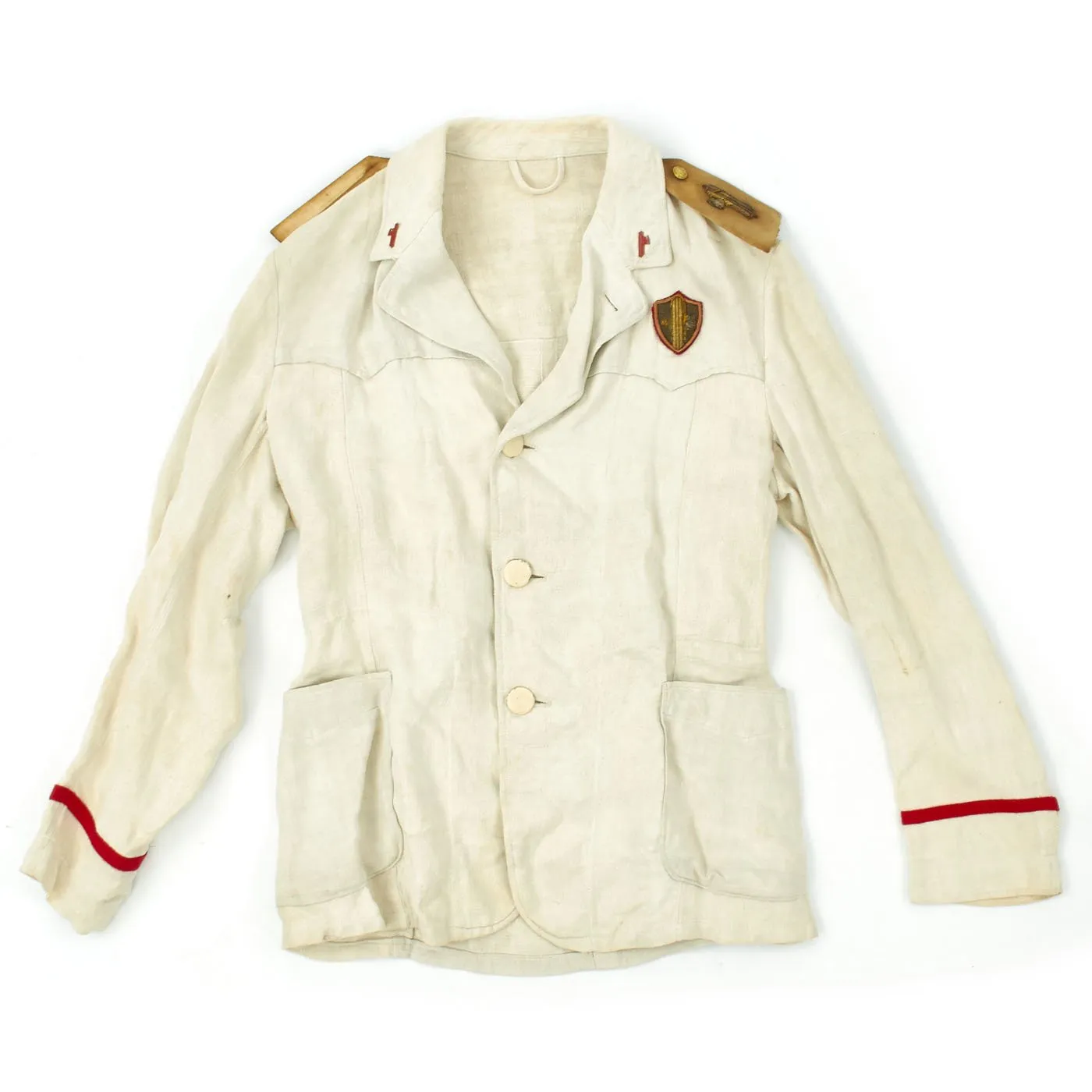 Original Italian WWII MVSN Officer Summer White Uniform Jacket