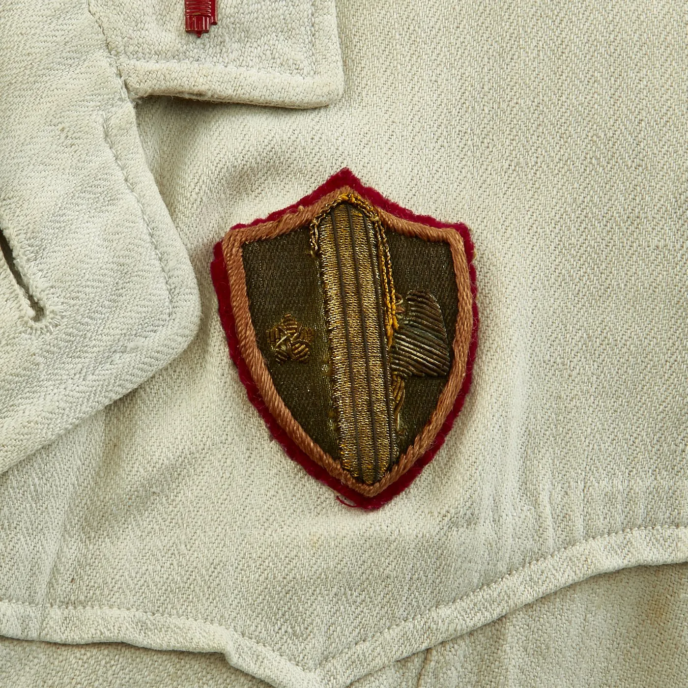 Original Italian WWII MVSN Officer Summer White Uniform Jacket