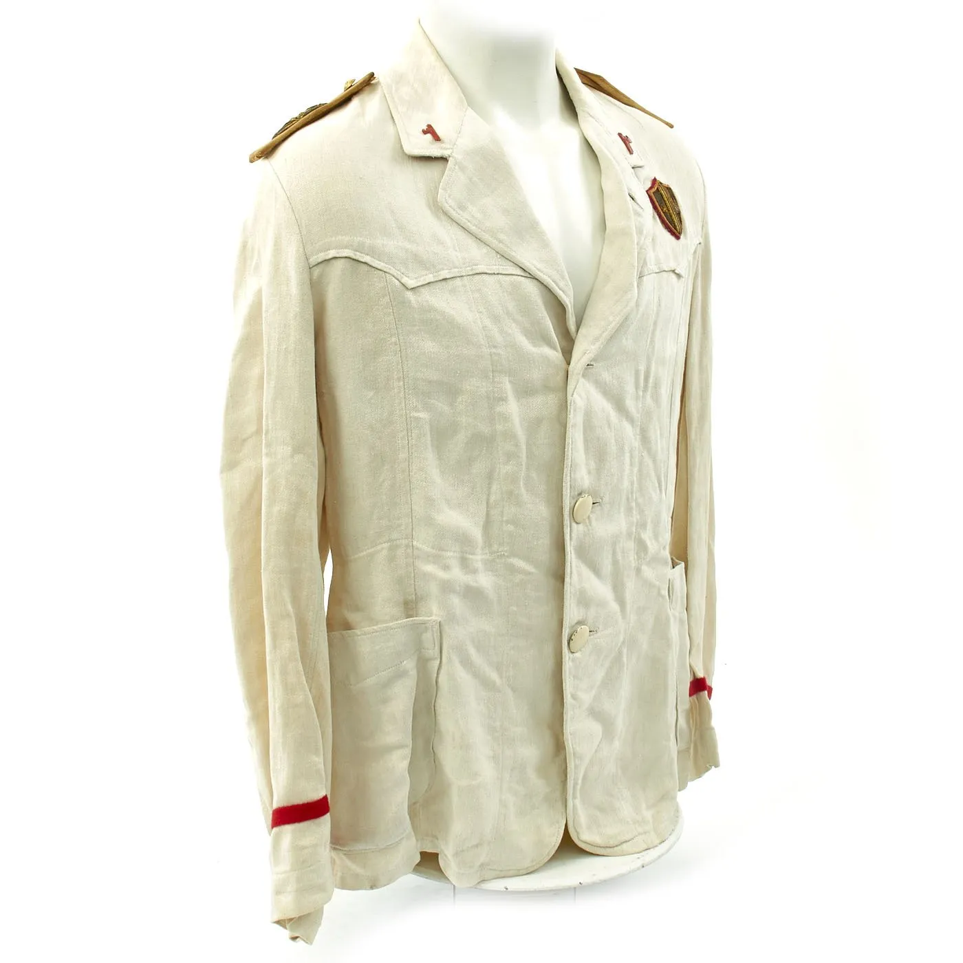 Original Italian WWII MVSN Officer Summer White Uniform Jacket