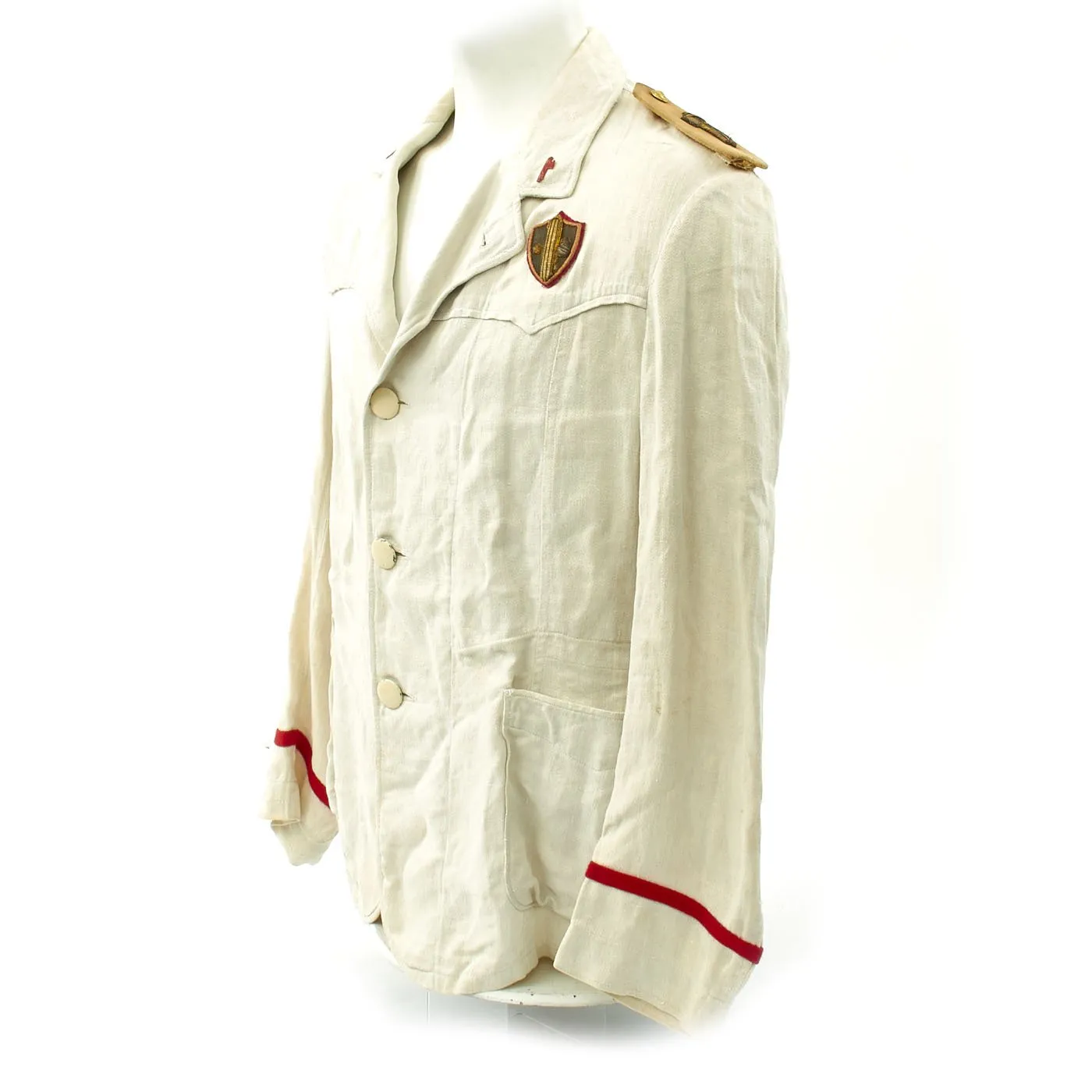 Original Italian WWII MVSN Officer Summer White Uniform Jacket