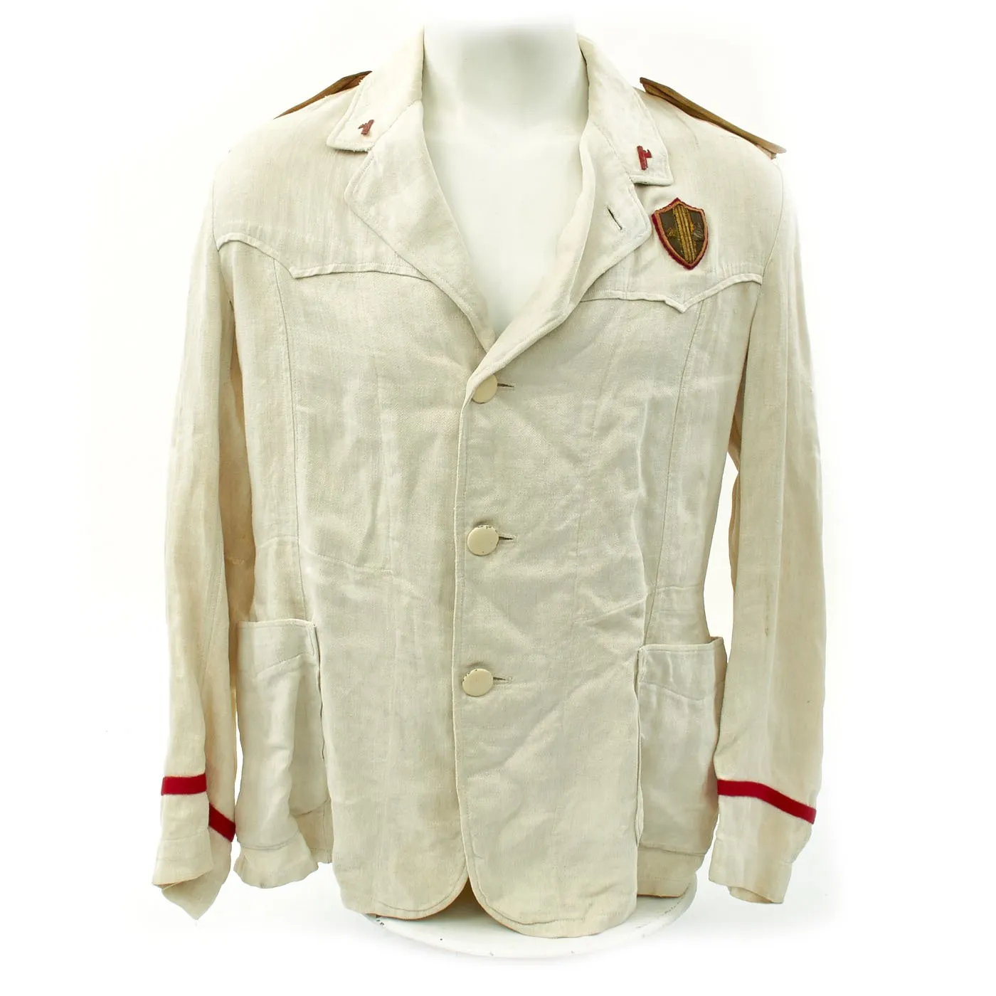 Original Italian WWII MVSN Officer Summer White Uniform Jacket