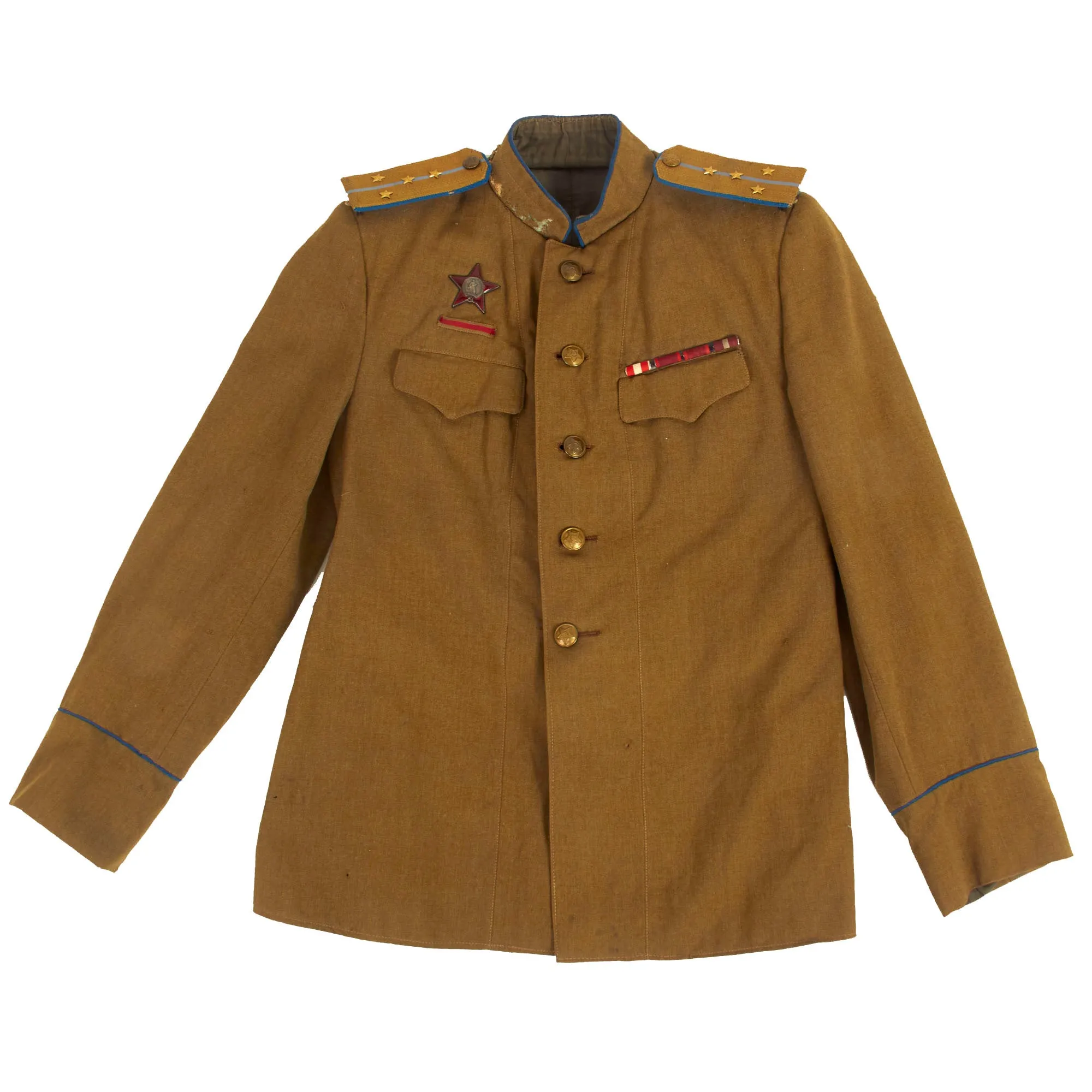 Original Soviet Russian WWII M-1943 Kitel Cavalry Captain Uniform Tunic With 1944 Order of the Red Star