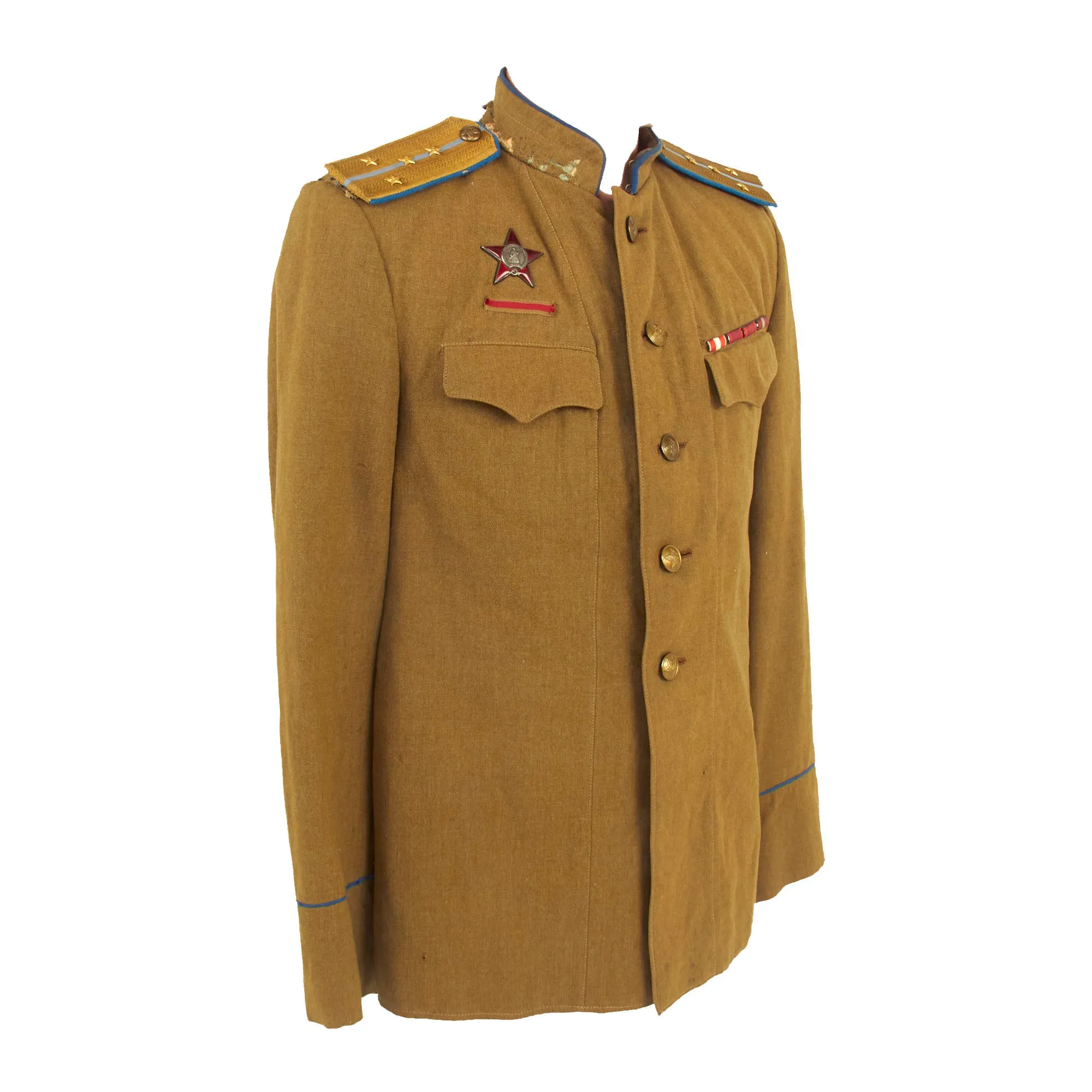 Original Soviet Russian WWII M-1943 Kitel Cavalry Captain Uniform Tunic With 1944 Order of the Red Star