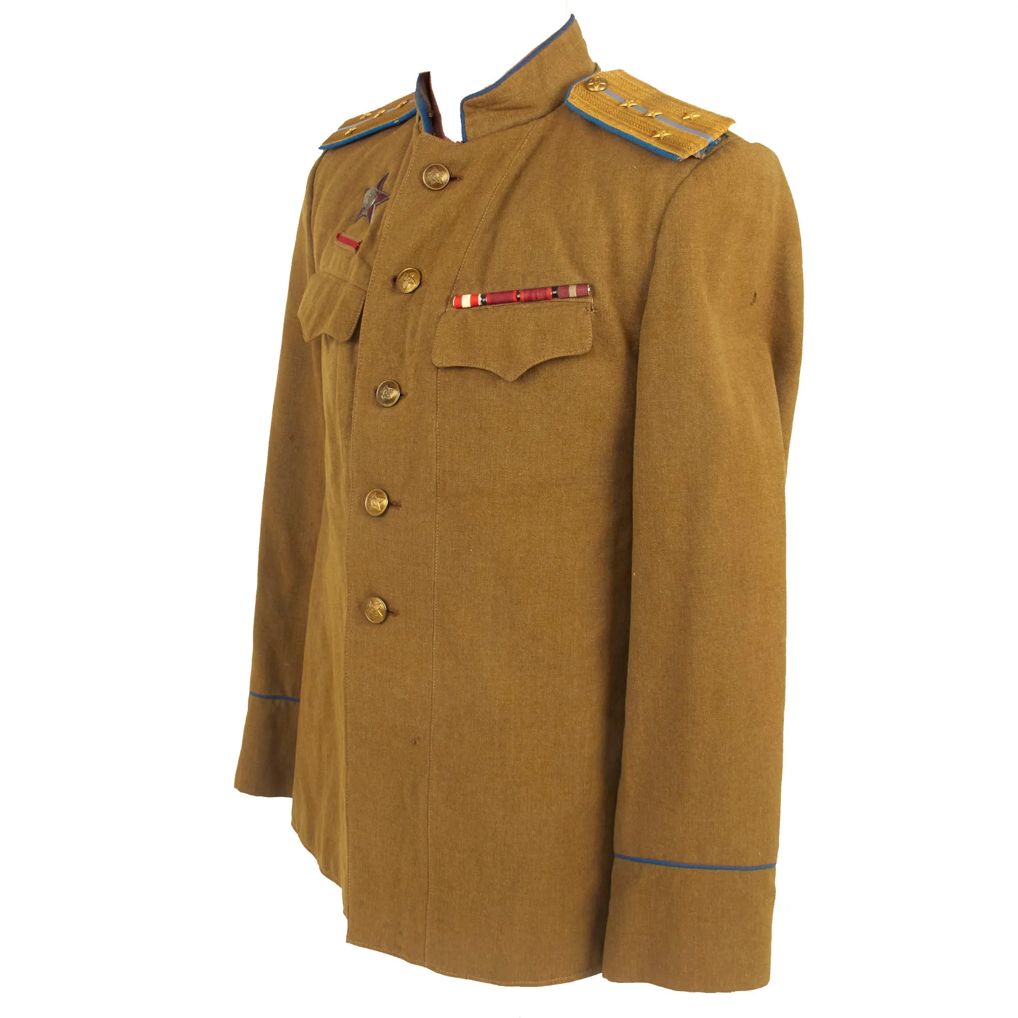 Original Soviet Russian WWII M-1943 Kitel Cavalry Captain Uniform Tunic With 1944 Order of the Red Star