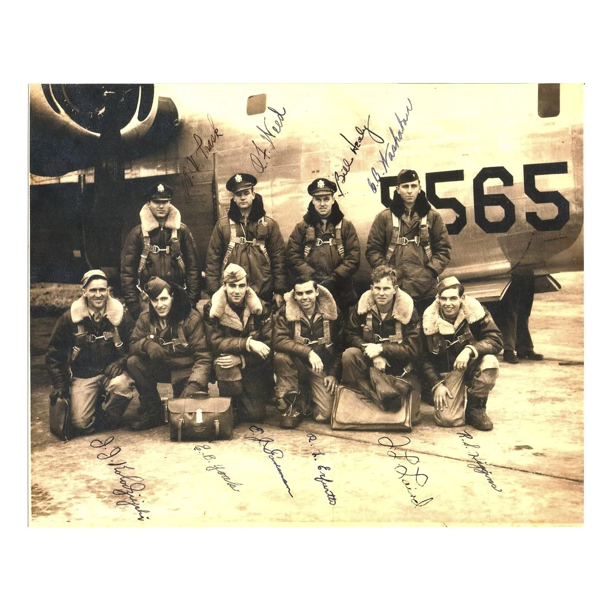 Original U.S. WWII B-24 Liberator 392nd Bomb Group Named Gunner Grouping