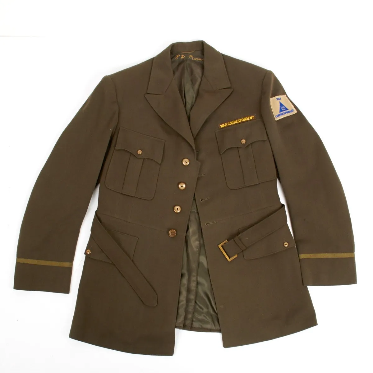 Original U.S. WWII Class A Tunic of Edward R. Murrow CBS War Correspondent with Historical Property Catalog Certificate