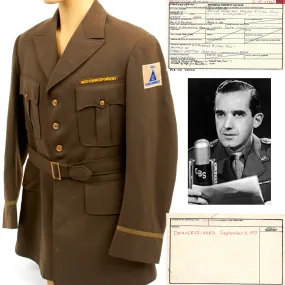 Original U.S. WWII Class A Tunic of Edward R. Murrow CBS War Correspondent with Historical Property Catalog Certificate