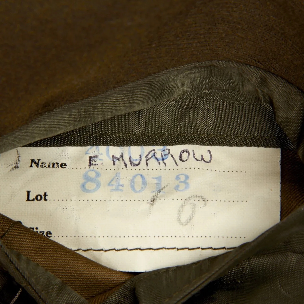 Original U.S. WWII Class A Tunic of Edward R. Murrow CBS War Correspondent with Historical Property Catalog Certificate