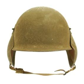 Original U.S. WWII USAAF Bomber Crew M3 Steel FLAK Helmet - Complete Rigging