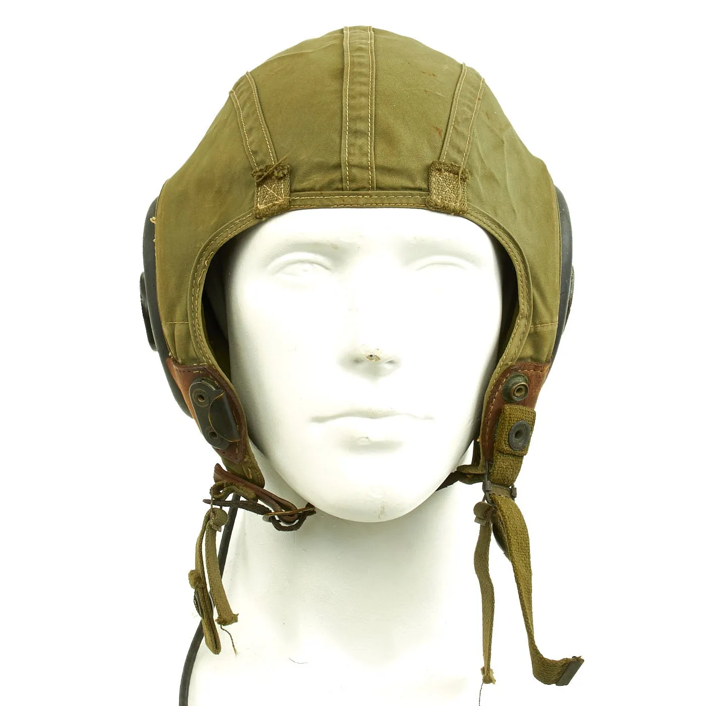 Original U.S. WWII USAAF Bomber Crew M3 Steel FLAK Helmet with A-14 Oxygen Mask and Inner Flight Helmet