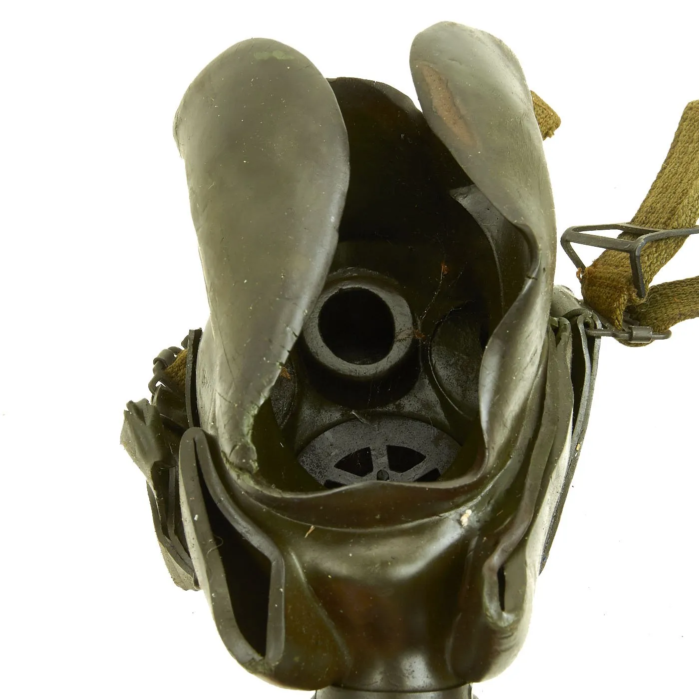 Original U.S. WWII USAAF Bomber Crew M3 Steel FLAK Helmet with A-14 Oxygen Mask and Inner Flight Helmet