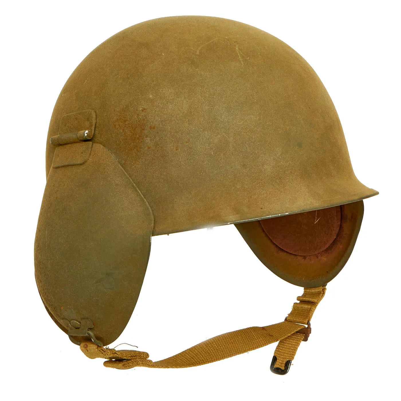 Original U.S. WWII USAAF Bomber Crew M3 Steel FLAK Helmet with Complete Liner and Chinstrap - Unissued Condition