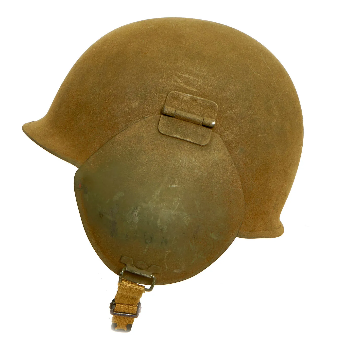 Original U.S. WWII USAAF Bomber Crew M3 Steel FLAK Helmet with Complete Liner and Chinstrap - Unissued Condition