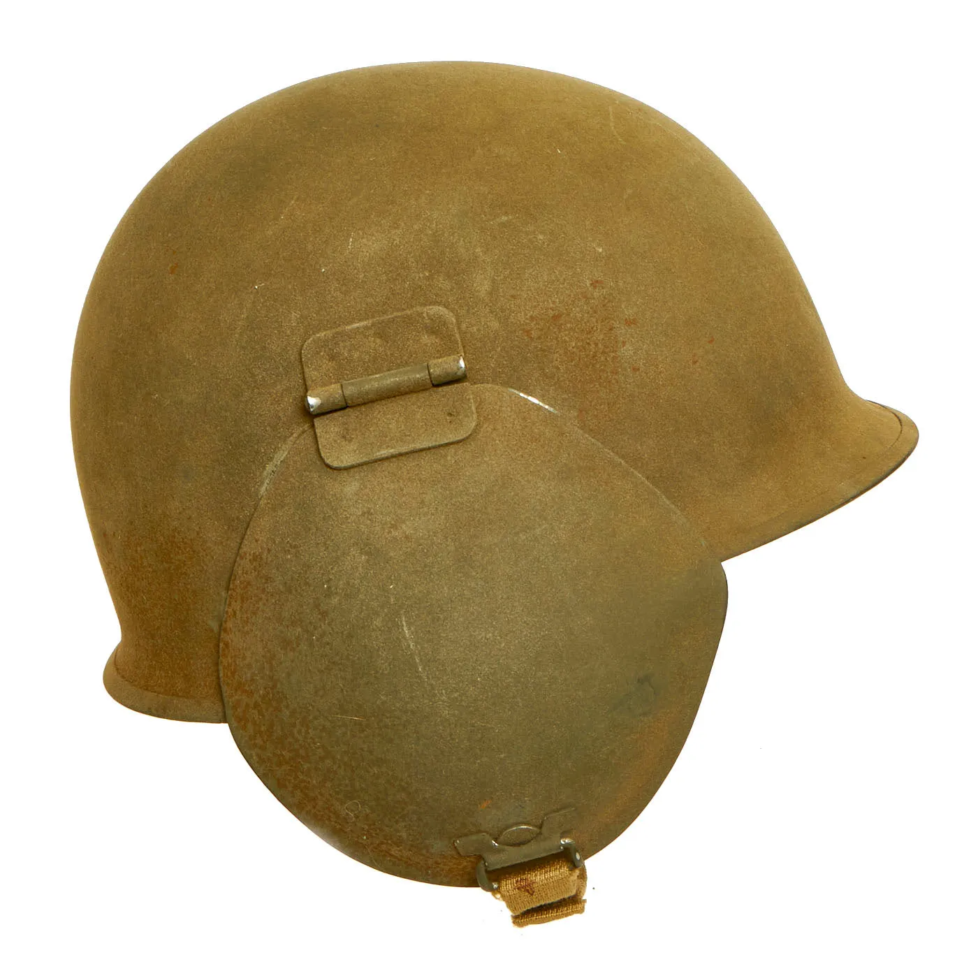 Original U.S. WWII USAAF Bomber Crew M3 Steel FLAK Helmet with Complete Liner and Chinstrap - Unissued Condition