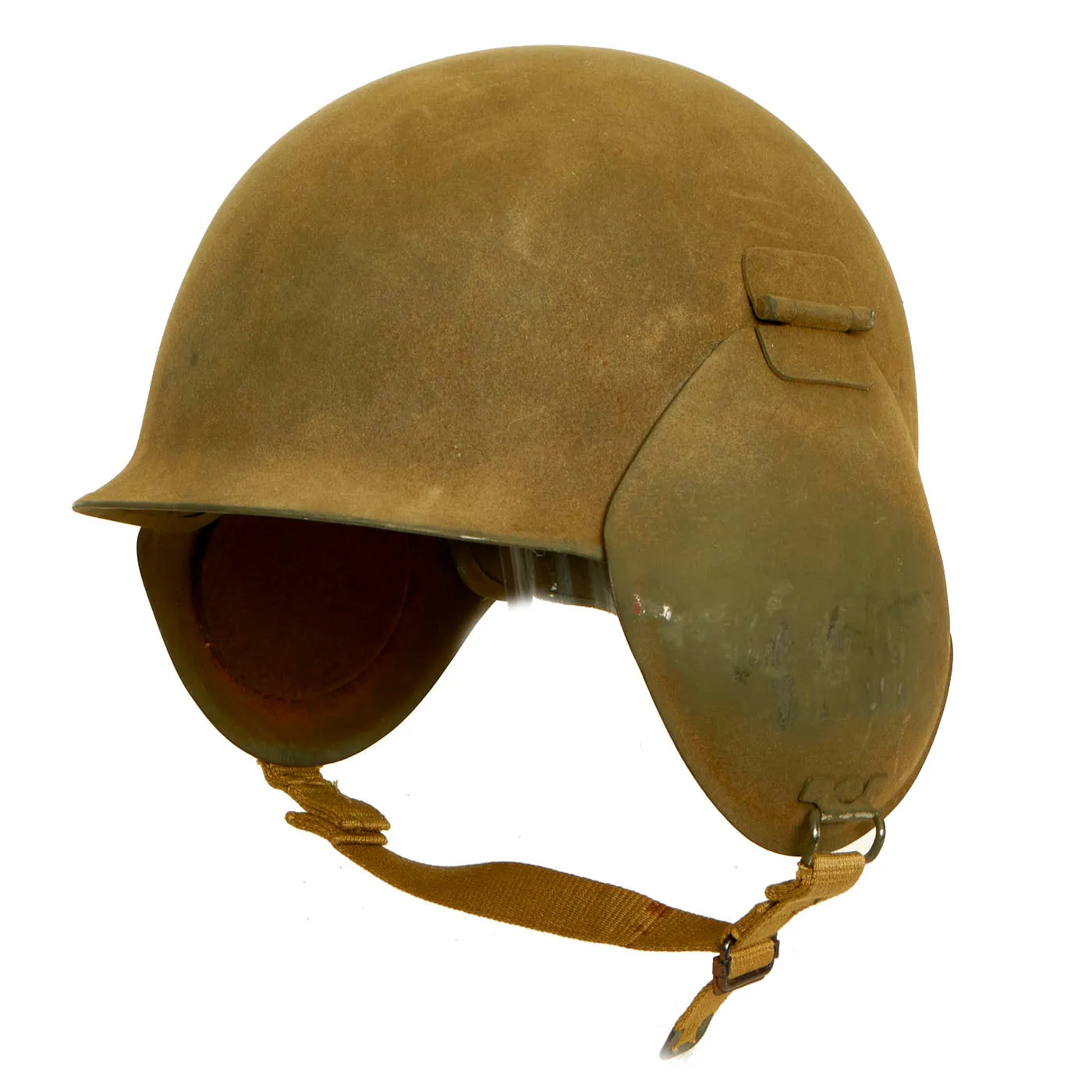 Original U.S. WWII USAAF Bomber Crew M3 Steel FLAK Helmet with Complete Liner and Chinstrap - Unissued Condition