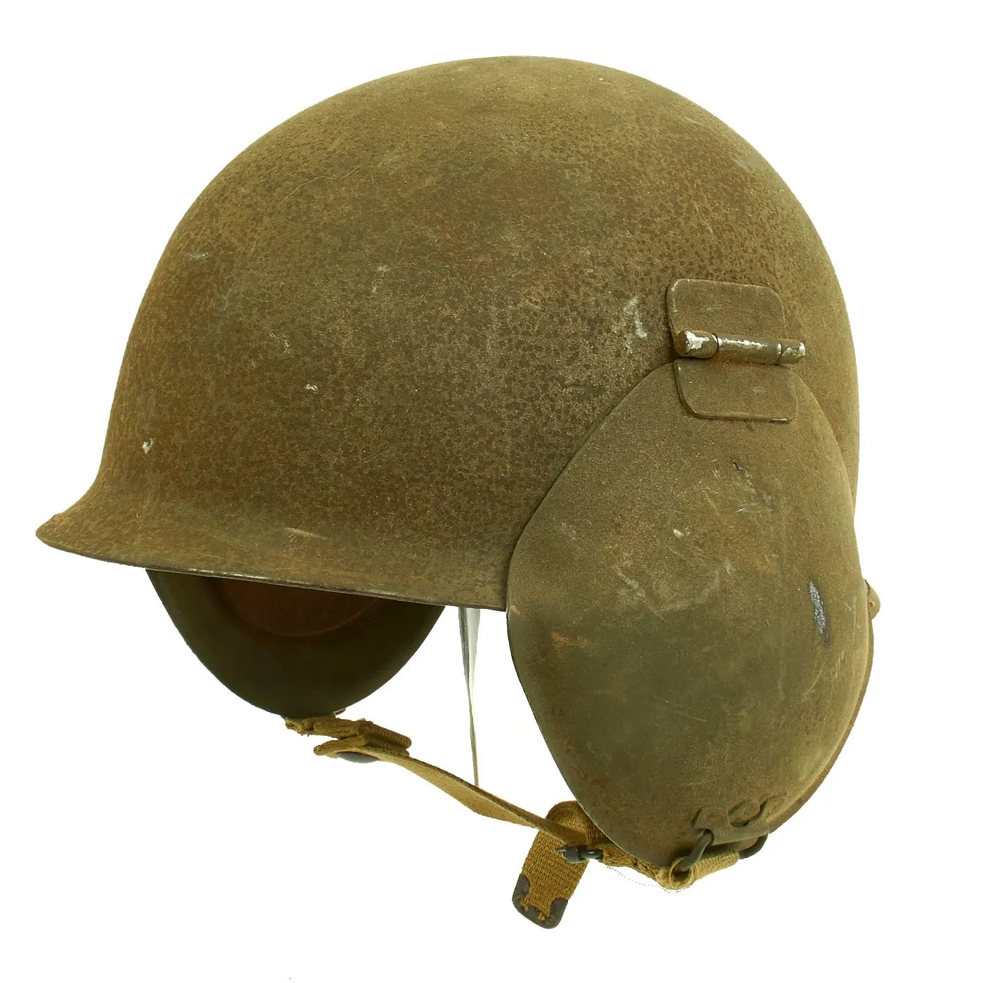 Original U.S. WWII USAAF Bomber Crew M3 Steel FLAK Helmet with Flocked Paint - Complete