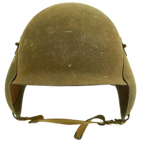 Original U.S. WWII USAAF Bomber Crew M3 Steel FLAK Helmet with Flocked Paint - Complete