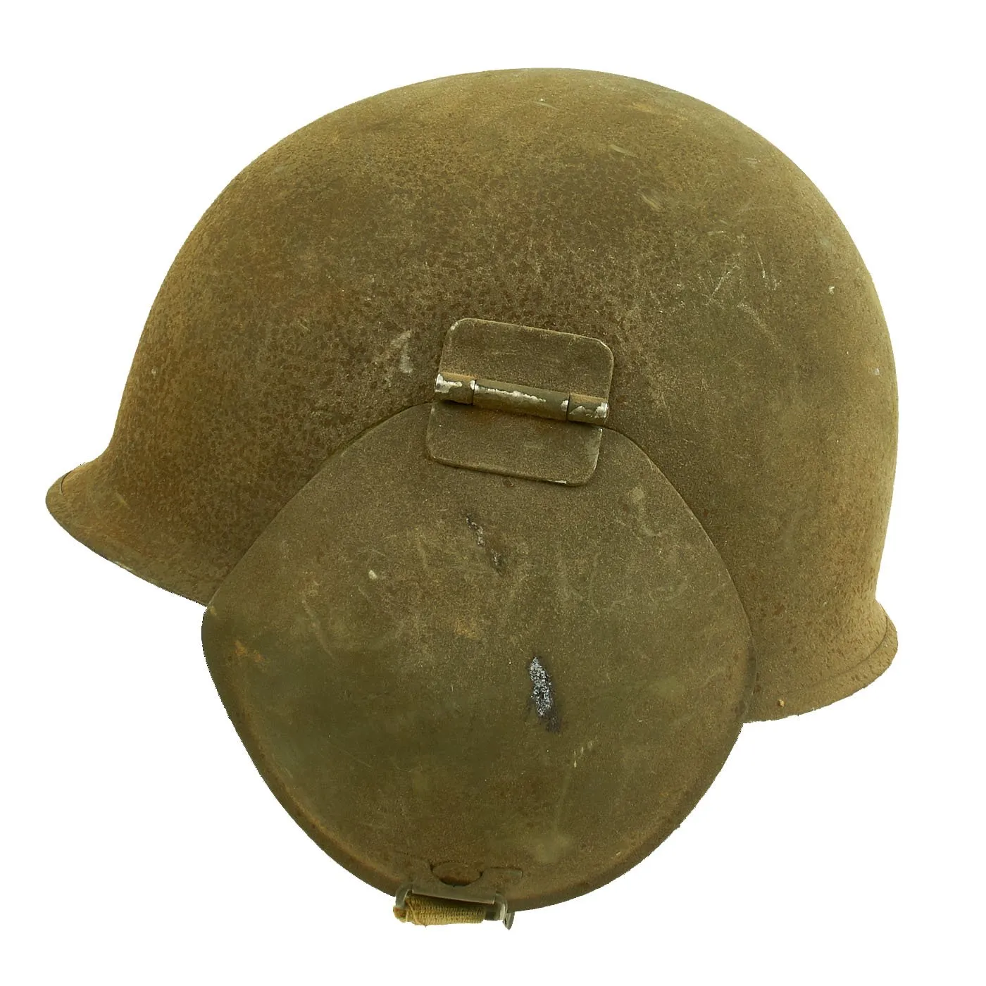 Original U.S. WWII USAAF Bomber Crew M3 Steel FLAK Helmet with Flocked Paint - Complete