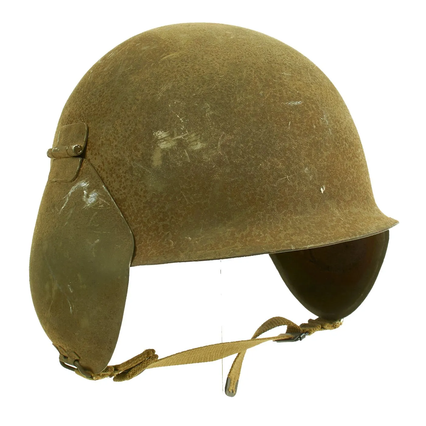 Original U.S. WWII USAAF Bomber Crew M3 Steel FLAK Helmet with Flocked Paint - Complete