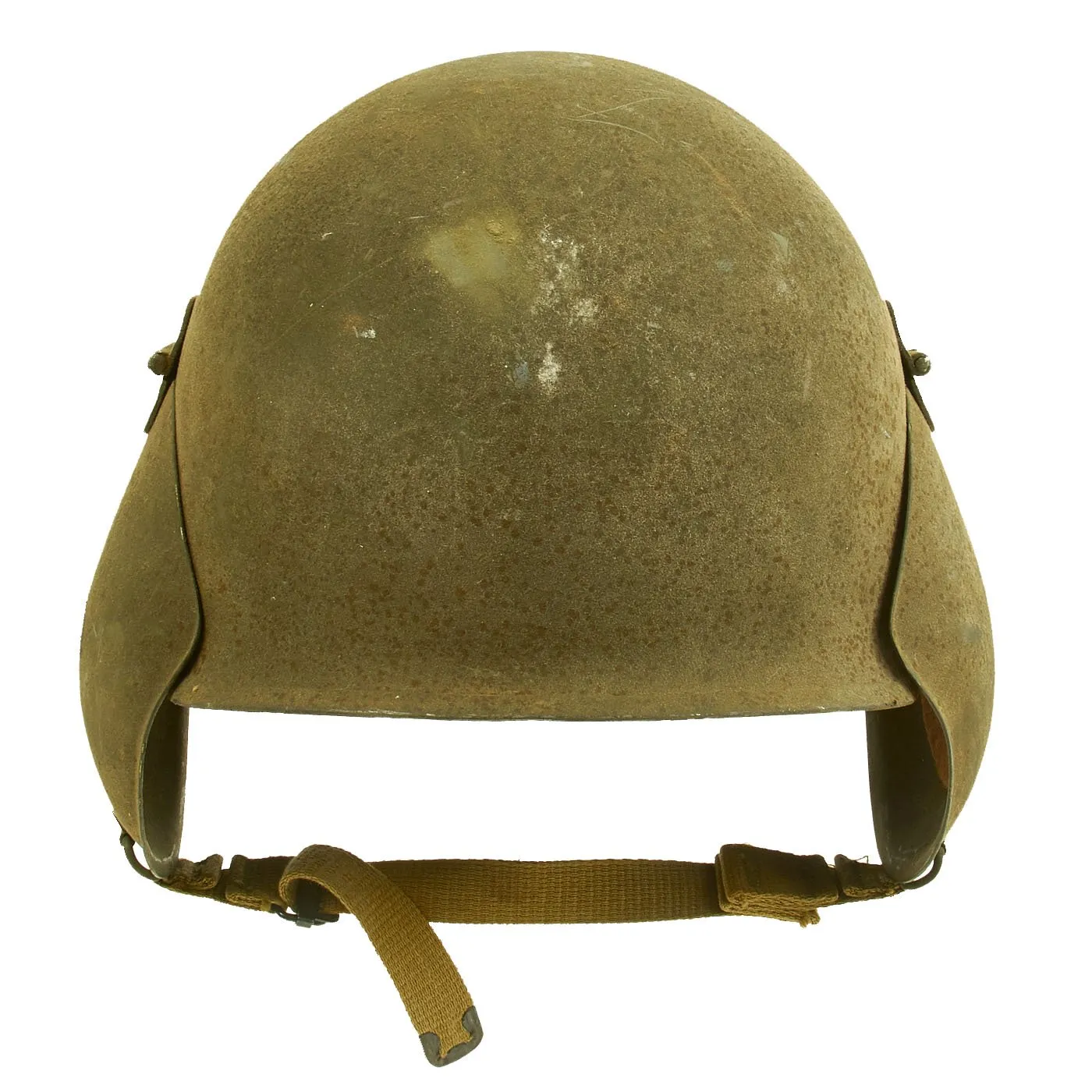 Original U.S. WWII USAAF Bomber Crew M3 Steel FLAK Helmet with Flocked Paint - Complete