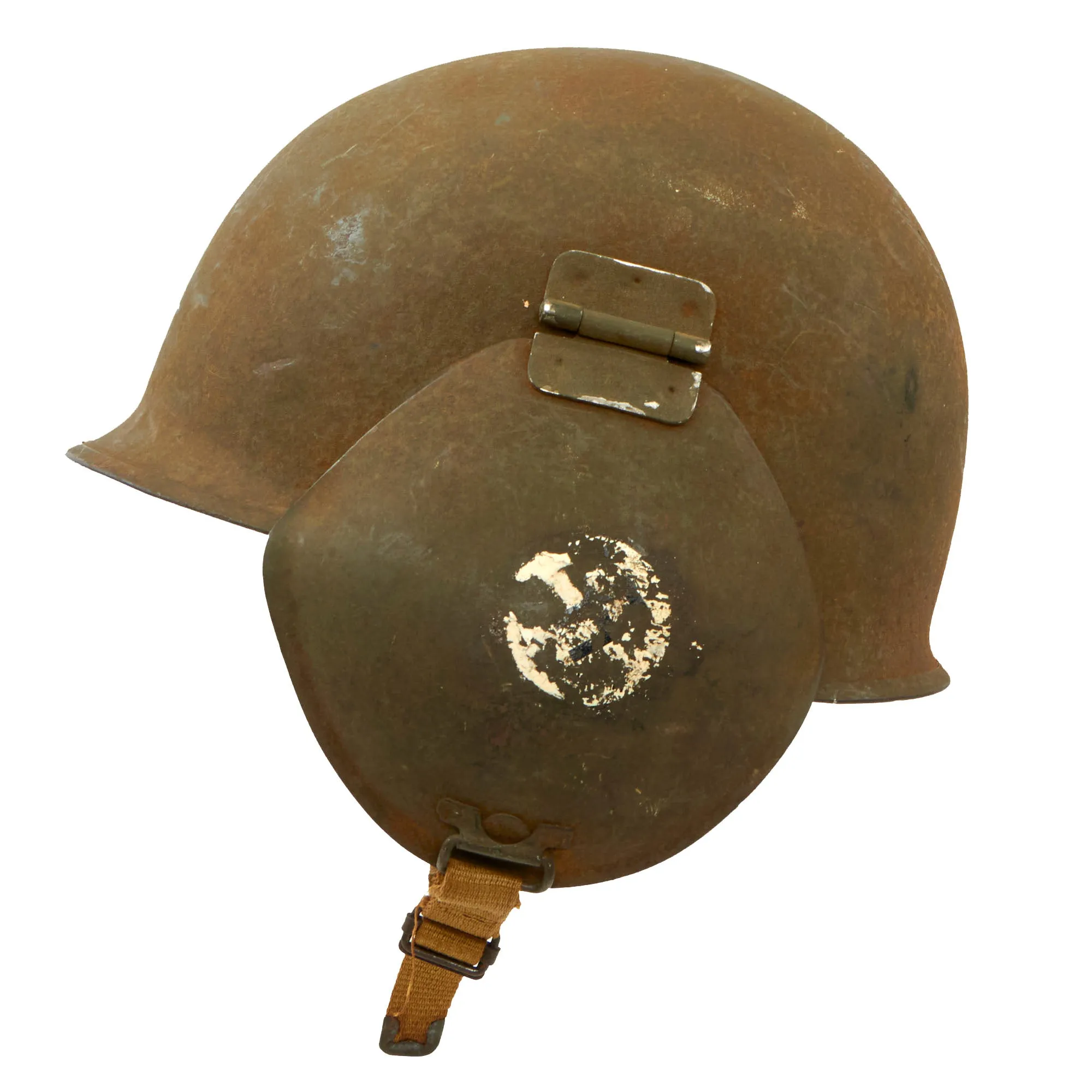 Original U.S. WWII USAAF Bomber Crew M3 Steel FLAK Helmet With NSDAP Insignia