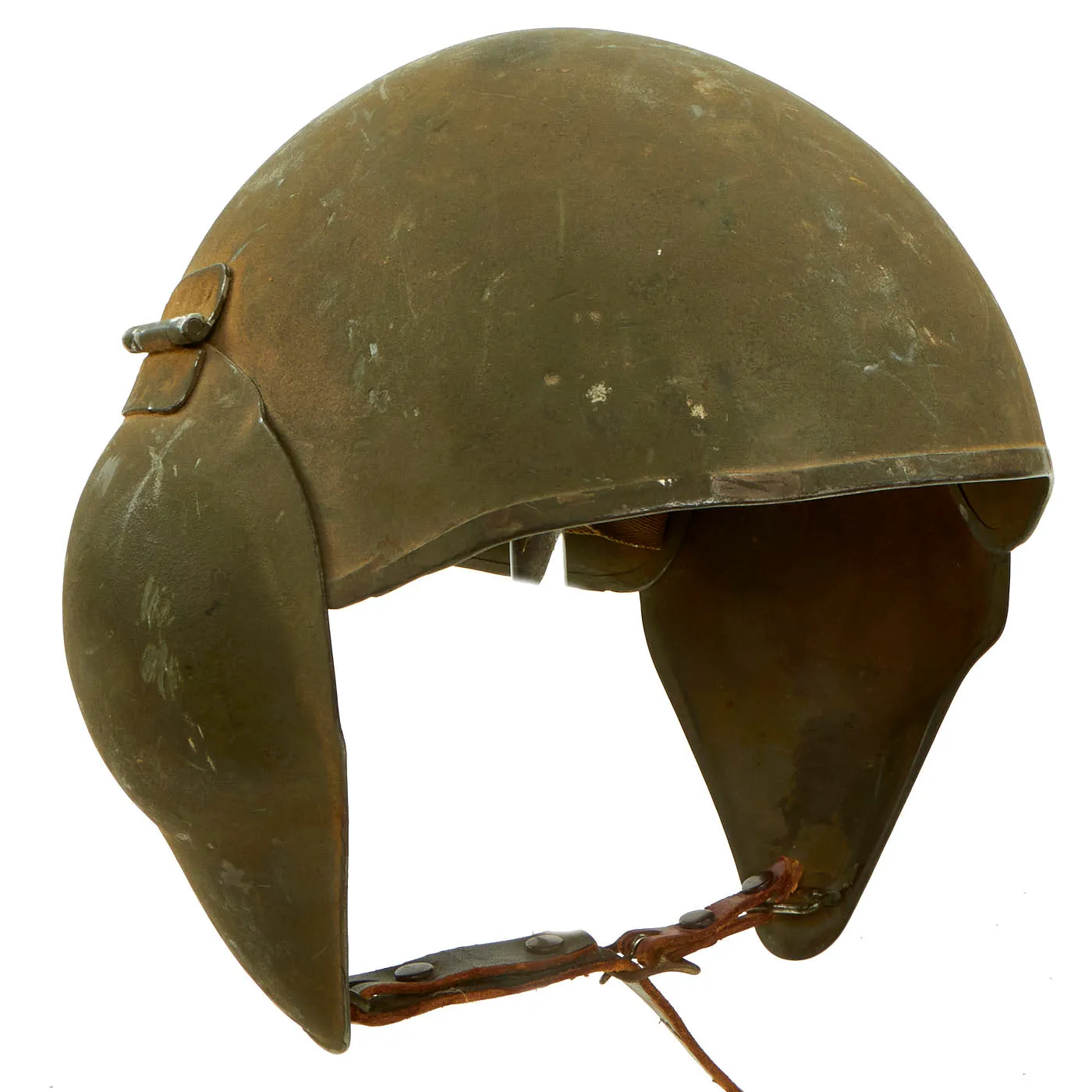 Original U.S. WWII USAAF Bomber Crew M5 Steel FLAK Helmet with Complete Liner and Chinstrap