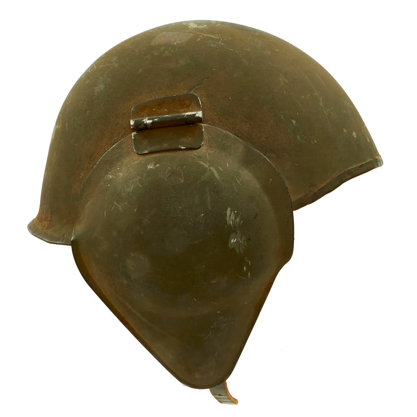 Original U.S. WWII USAAF Bomber Crew M5 Steel FLAK Helmet with Complete Liner and Chinstrap