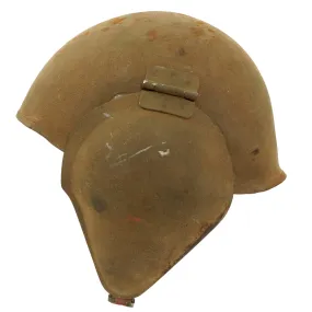 Original U.S. WWII USAAF Bomber Crew M5 Steel FLAK Helmet with Complete Liner Rigging