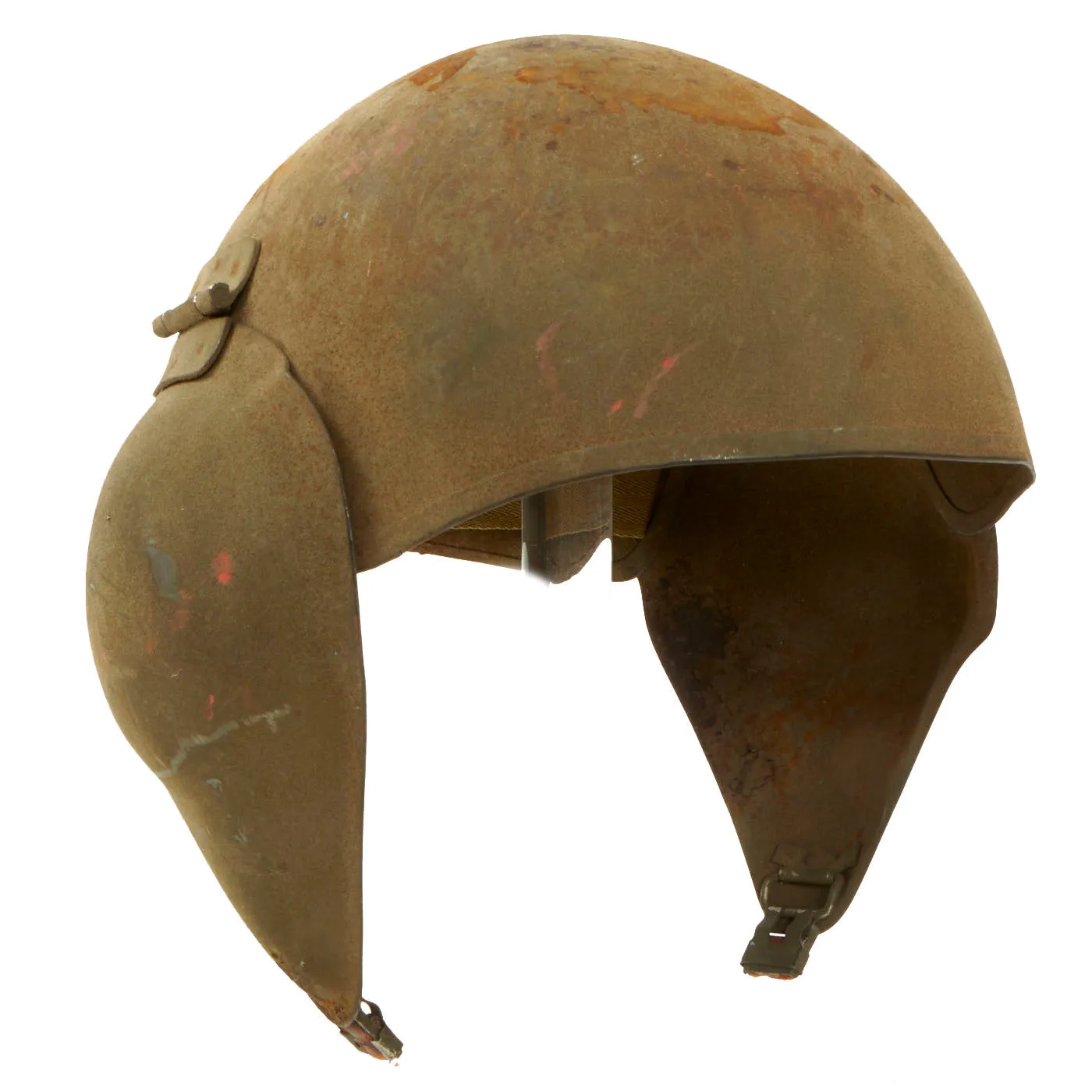 Original U.S. WWII USAAF Bomber Crew M5 Steel FLAK Helmet with Complete Liner Rigging