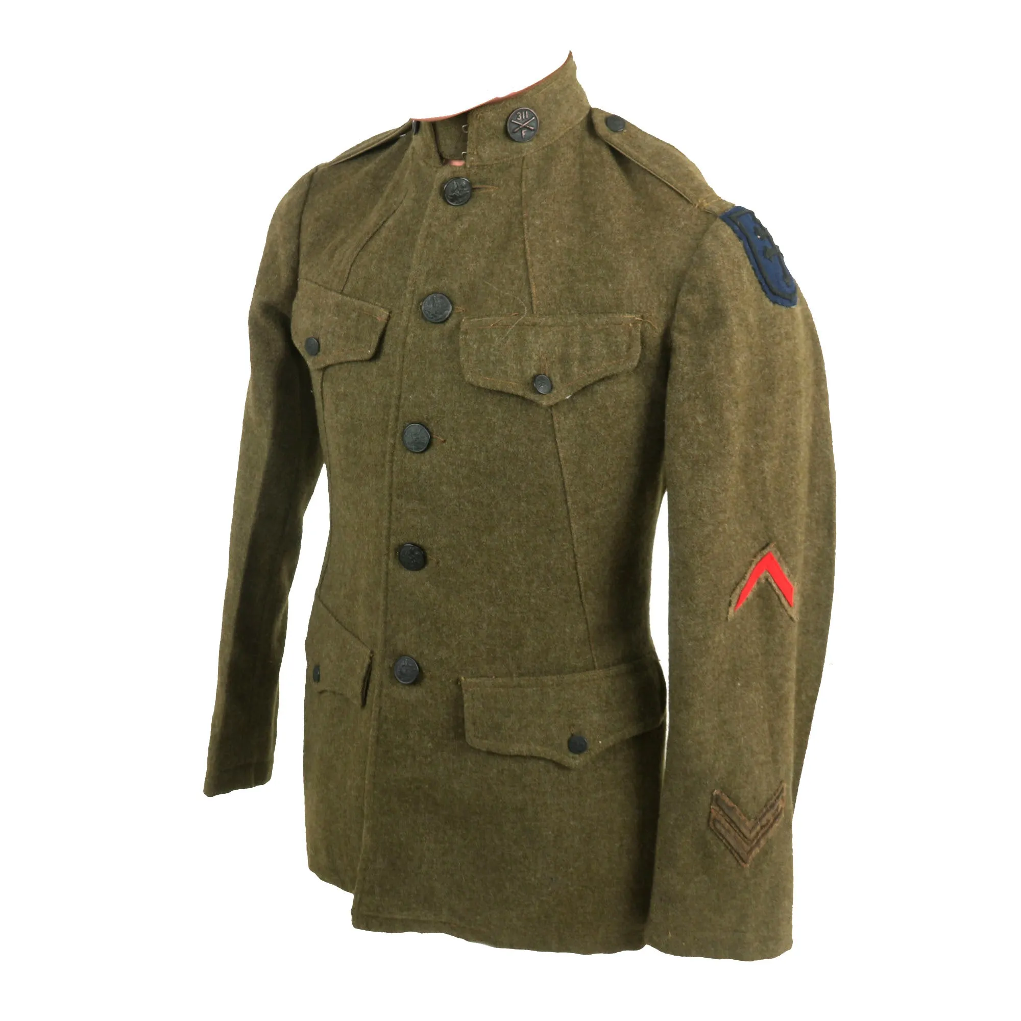 Original WWI US 79th Division Uniform Jacket & Breeches - 311th Field Artillery - Bullion Patch