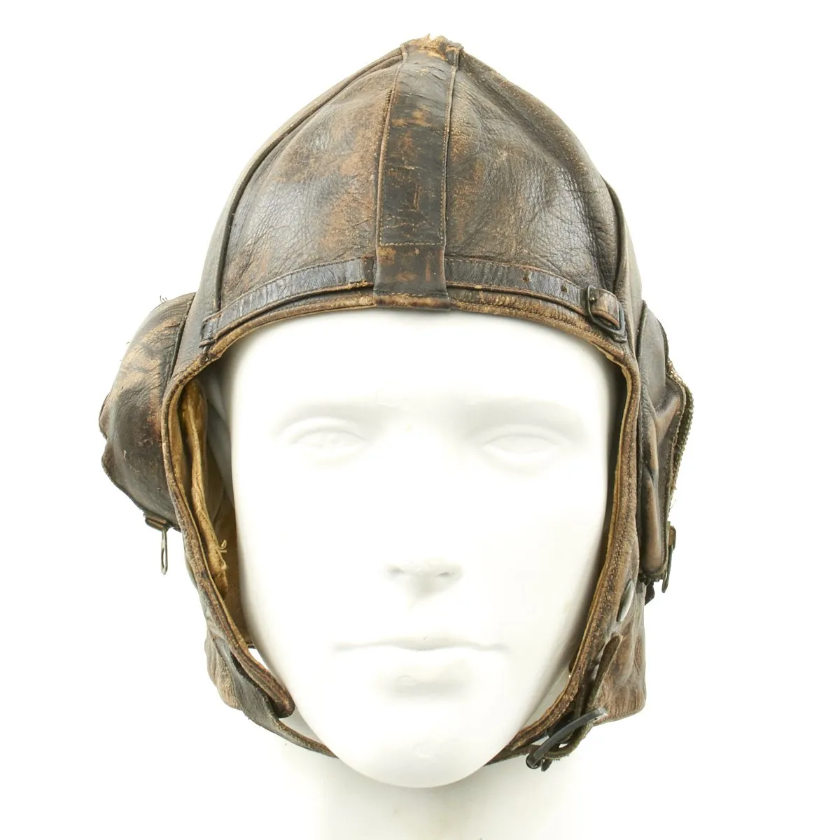 Original WWII Royal Australian Air Force RAAF 1943 Dated The B Leather Flying Helmet