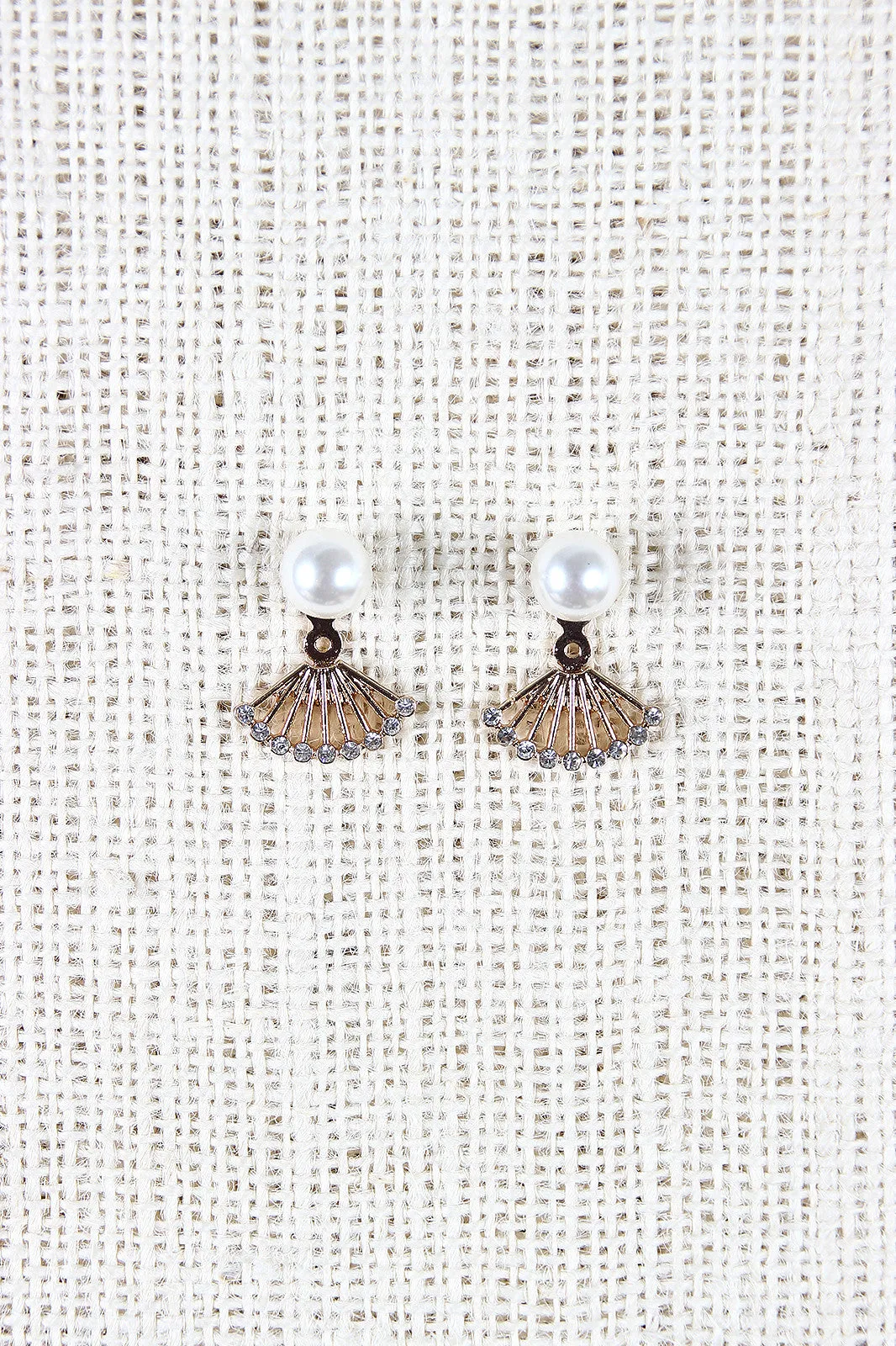 Pearl Fan Ear Jacket Earrings