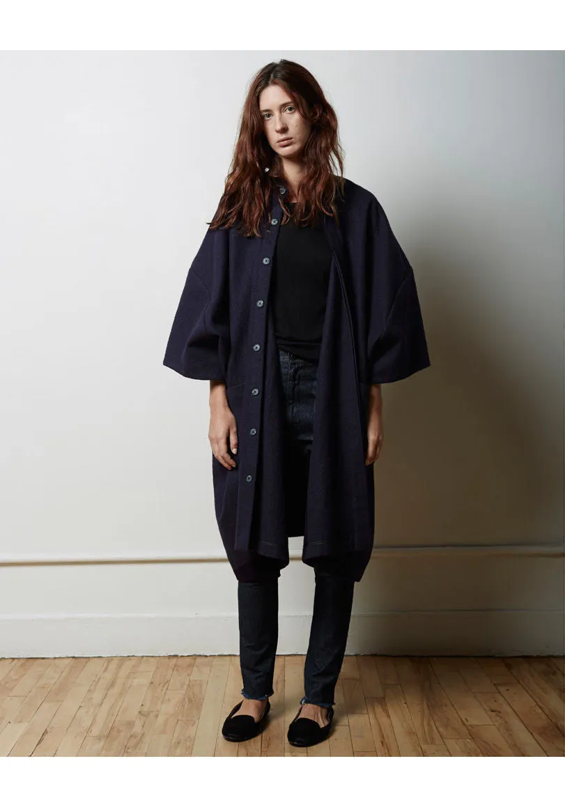 Portrait Wool Cape Coat