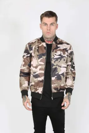 Raid Cam Nylon Men's Bomber Jacket - Camouflage