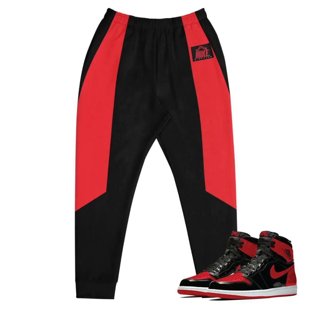 Retro 1 Bred Patent Vintage Style Joggers