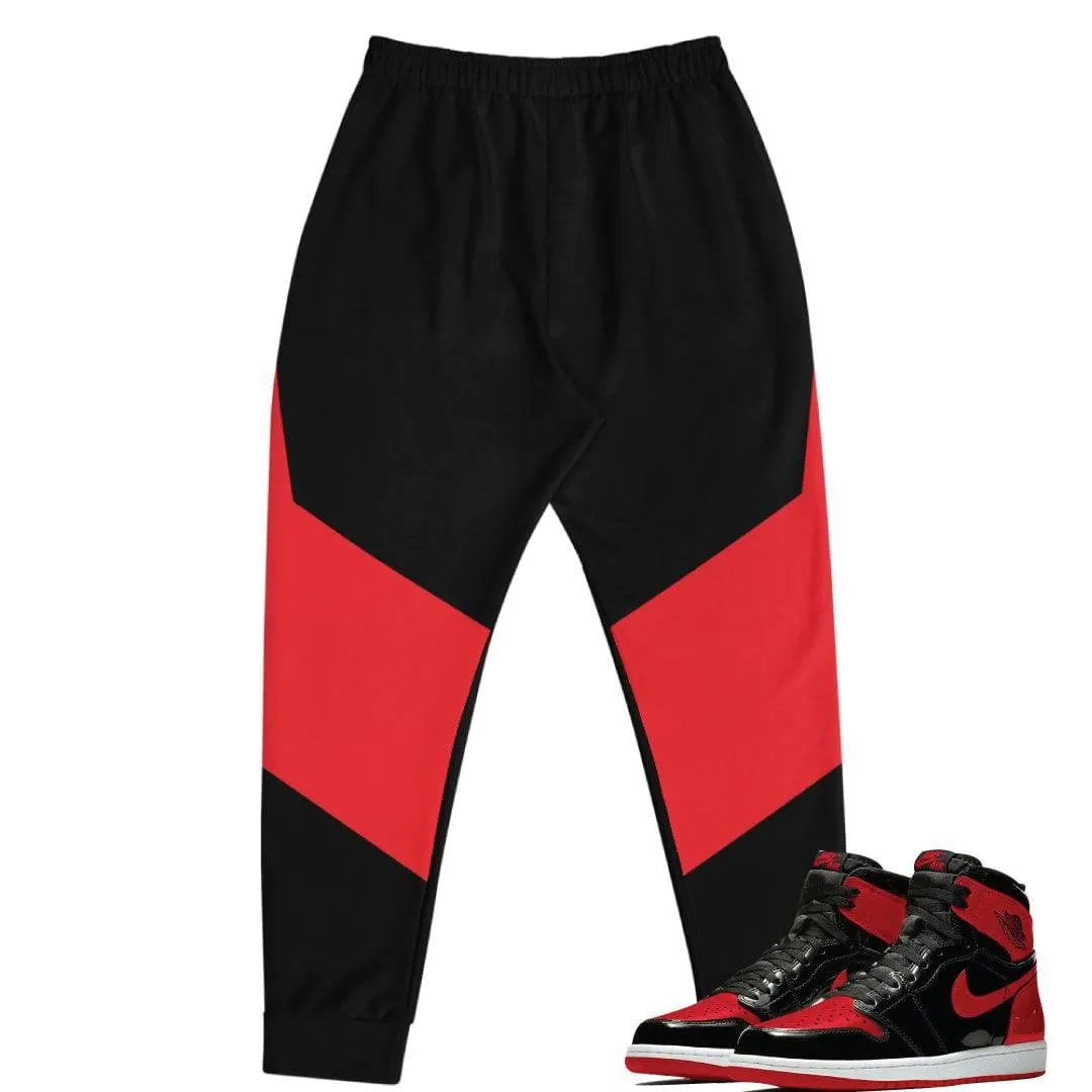 Retro 1 Bred Patent Vintage Style Joggers