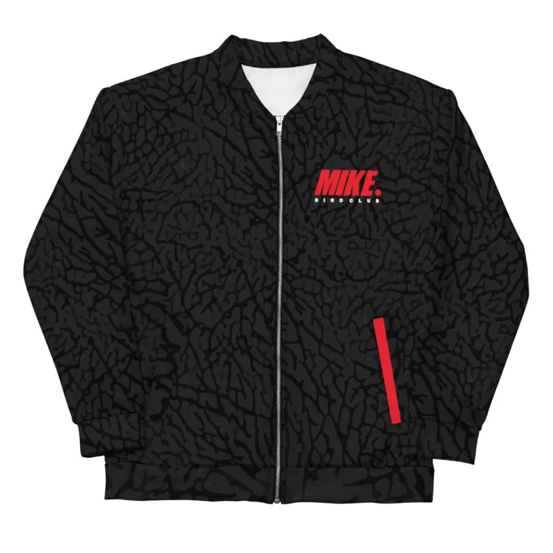 Retro Black Cement Bomber Jacket