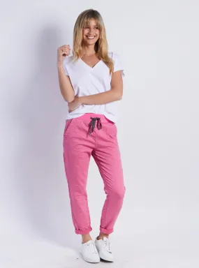 Riley Denim Joggers - Pink