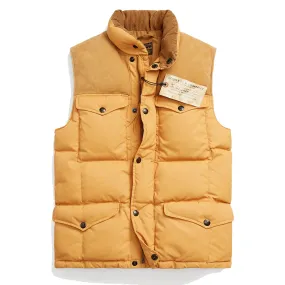 RRL by Ralph Lauren Suede-Yoke Quilted Gilet Mountain Yellow