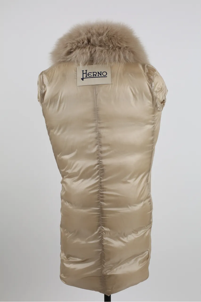 Silk/Cashmere Parka W/ Fur Trim