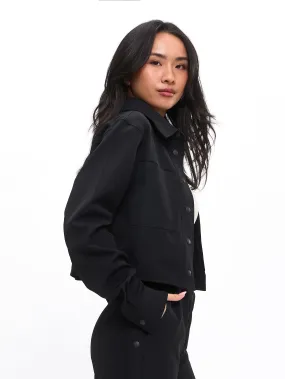 Snap Crop Jacket - Onyx Black